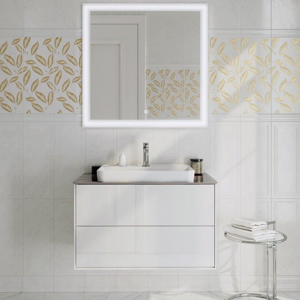 Тумба PLAZA Modern, подвесная 80 см, 2 выдвижных ящика, PL.M.80.2/WHT