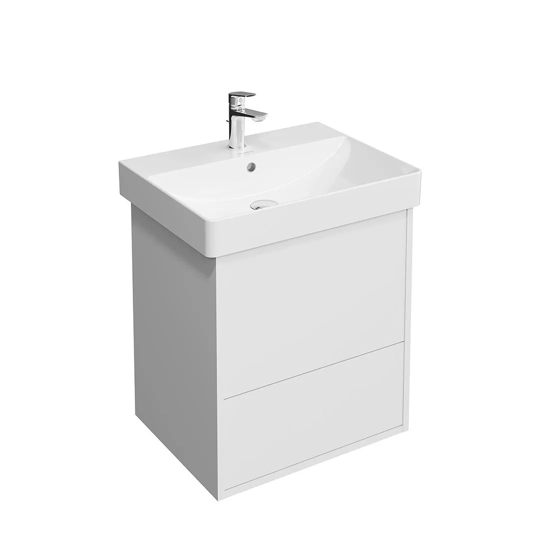Тумба PRO подвесная 2 ящик 55, белая матовая PRO.55.2/WHT.M