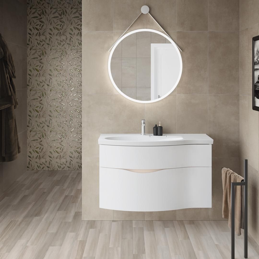 Тумба RIVA 100 см левая, белая матовая RV.100Lh/WHT.M 