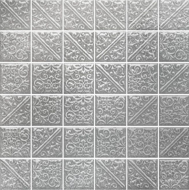 Мозаика 30,1x30,1 Ла-Виллет металл 21051