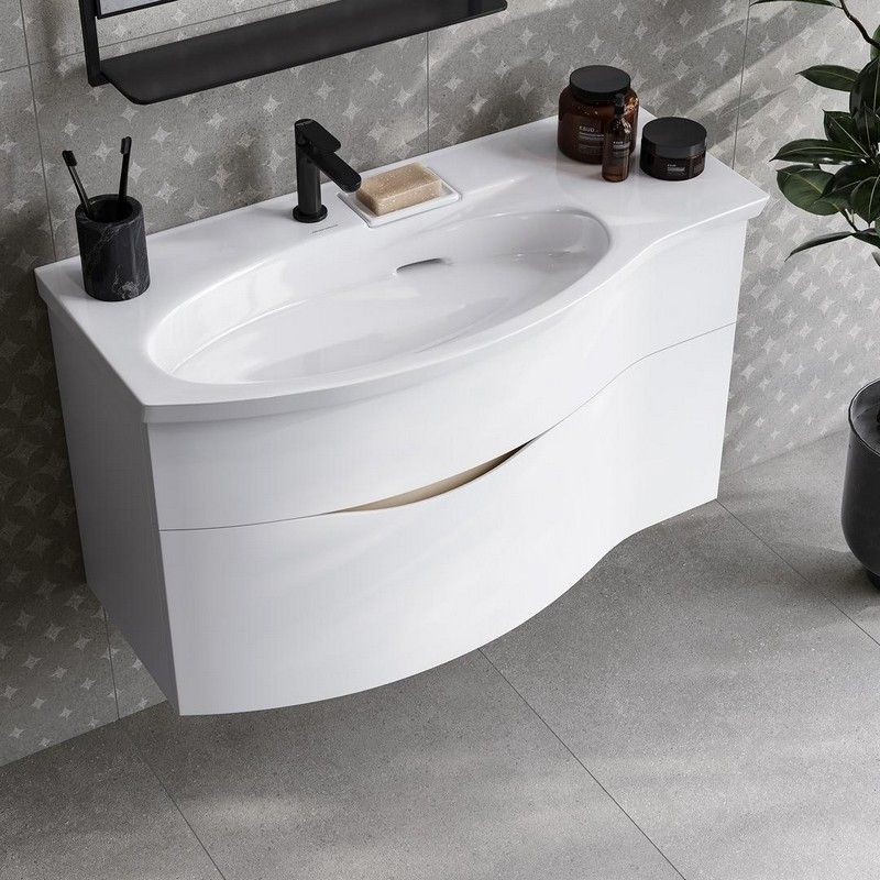 Тумба RIVA 100 см левая, белая матовая RV.100Lh/WHT.M