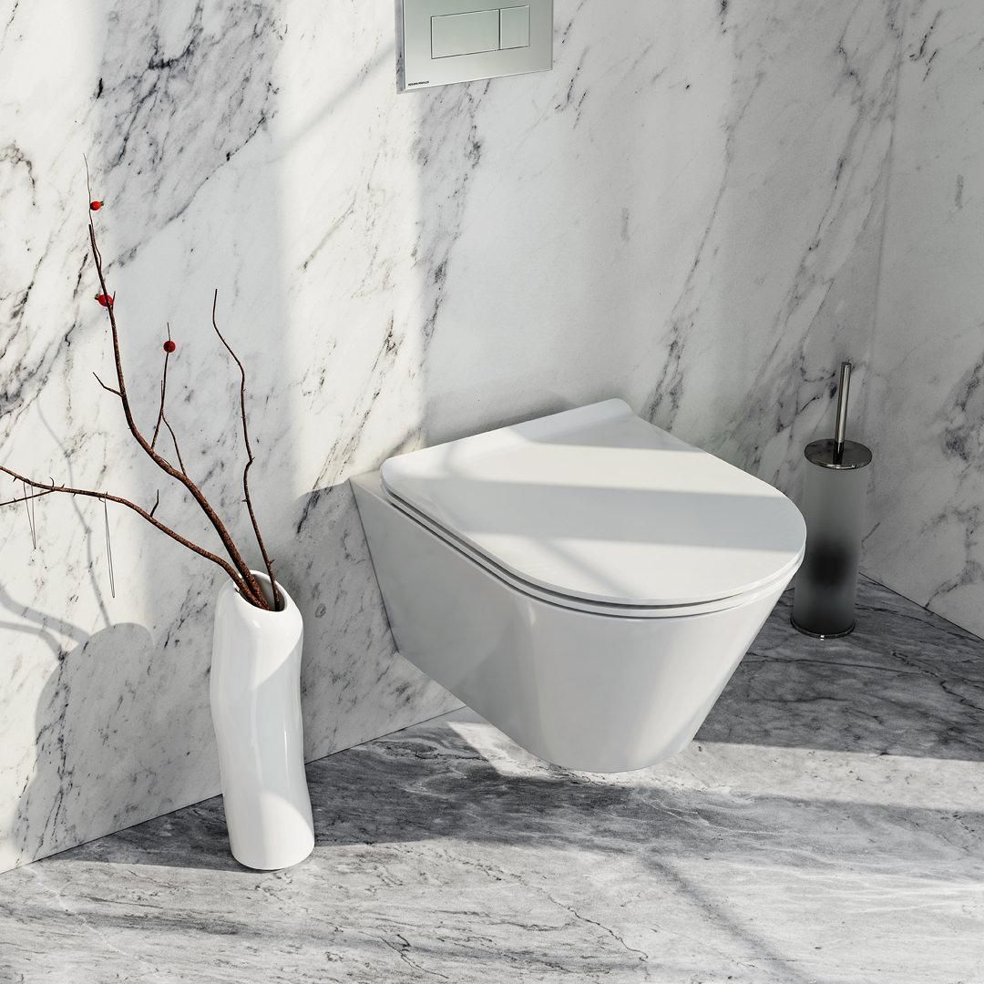 Унитаз Plaza Modern подвесной безободковый, белый глянцевый PLMR.WC.02