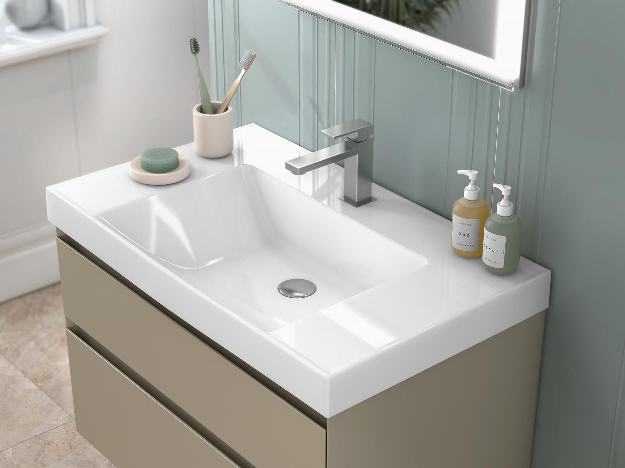 Раковина CUBO 80 см с крепежом CU.wb.80