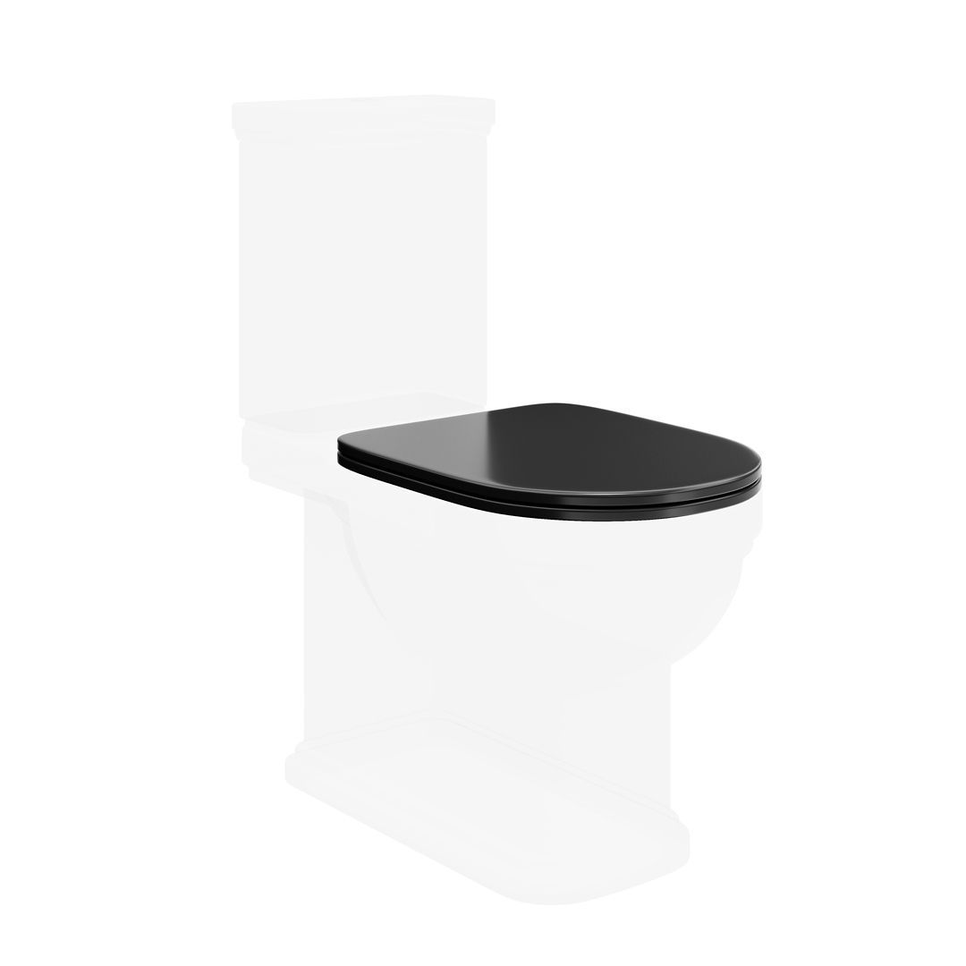 Сиденье Pompei для напольного унитаза, черное глянцевое PO.SEAT.01\BLK